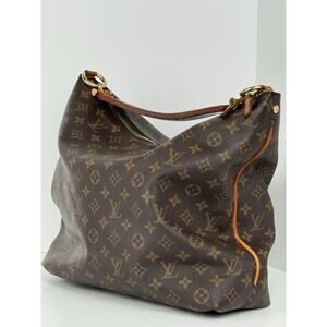 Louis Vuitton Sully Brown Monogram Canvas Hobo Bag